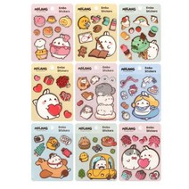1500 몰랑 엠보 스티커 1장 몰랑이 캐릭터 스티커 엠보싱 입체 다이어리 다꾸 DIY, 랜덤