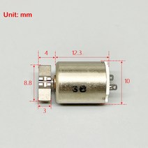 소형 전기 팬 가이드 모터 DC 1.5V-5V 3.7V 1020 초강력 진동 전력 10mm 코어리스 모터 소형 전기 마사지기, 한개옵션0