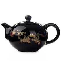 티포트 약탕기 Black Ceramic Tea pot Chinese Dragon TeaPot handmade easy kettle 세라믹 차 세트 주전, 04 04
