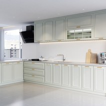 닥터씽크 릴러블키친5 피렌체 그레이 디귿자형 4.4m이하 싱크대, 없음