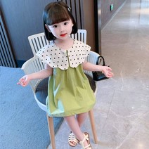 아짱 키즈여아 빅카라그린여름여아원피스