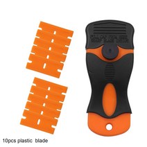 화장실 샤워부스 스크래퍼 물때제거 욕실청소 유리 닦이 헤라 청소 도구 창 닦기 칼 스퀴지 흑칼집청소 면도기 스크레이퍼 + 10pcs 블레이드 자동차 창 색조 유리 비닐 데칼, 팔스틱 블레이드