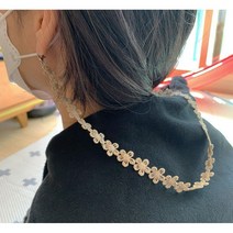 마스크 스트랩 - 핑크체리 꽃무늬 자수 레이스 마스크줄