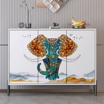 자개장 엔틱가구 나전칠기 입구 캐비닛 파티션 통합 거실 사물함 장식 페인트 아트 사이드 스토리지, [06] 길조 안전 폭 120 높이 90 두께 35, [02] 짐을 싸다, [01] 박스 프레임 구조