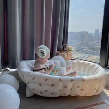 욕조 아기 어린이 수영장 풀장 튜브 놀이 워터 매트 물 대형 볼 유아 베란다 미니 인덱스 가정용 에어, 러브 베어