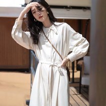 여성 롱원피스 가을 루즈핏 편한 원피스 긴팔 모던 봄 원피스 하객원피스