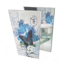 나다움 꽃 나비 악보 무늬 글라스 캔들 홀더 인테리어 장식 소품 GLASS CANDEL HOLDER, 연핑크꽃