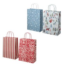 IKEA 선물가방 26x35 2개 선물 포장 특이한 쇼핑백 이쁜 포장용품, 레드