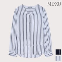 미쏘 스트라이프 브이넥 블라우스 MIWBL9911A