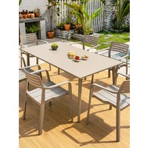 야외바베큐장 테라스 야외 테이블과 의자 조합 우유 차 가게 알루미늄 합금 안뜰 그물 빨간색 식탁, [33] 41 80 콘 푸트 탄소강 사각 테이블 패키지