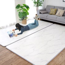 삼바텍 1+1 퓨어 PVC 놀이방매트 특대형 140x250cm 유아 어린이 거실 아이방 층간소음방지 매트, 스노우마블