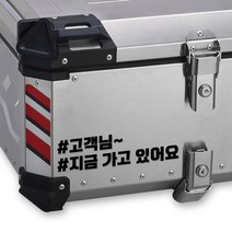 LINE CUT 오토바이 알루미늄 탑박스 배달통 문구스티커 데칼 BDT-0006, L, 노랑반사