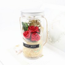 꽃병 생화 조화 화병 비누 장미 꽃 꽃다발 LED 라이트 스트링 유 방꾸미기 데코 소품, 01 A