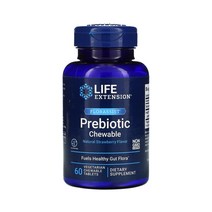 라이프익스텐션 프리바이오 츄어블 내추럴 스트로베리 60정 Life Extension FLORASSIST Prebiotic Chewable, 1개, 기본
