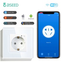 스마트플러그 원격스위치 전기세이버 bseed 벽 소켓 wifi eu 표준 8686mm, 흰 벽 소켓, 110-250v
