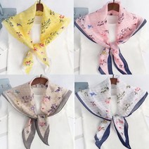 화사한 봄 스카프 4종 간절기 플라워 포인트 꽃 마름모
