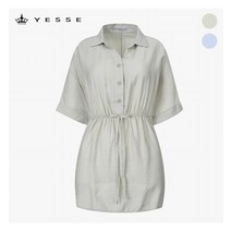 예쎄 (예쎄) 브이넥 오버핏 카라버튼 블라우스(YU07BL10M)