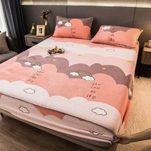 라지킹침대 푹신한 플러시 퀸 시트 두꺼운 그레이 침대 미끄럼 방지 럭셔리 더블 패드 매트리스 커버 깊은 포켓, 160x200x30cm, [05] CYZP