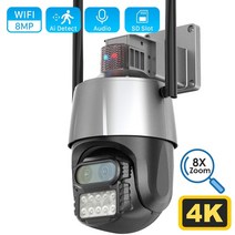 CCTV 방범 보안 감시 IP 카메라 현관 문 스마트폰 가정용 매장 무선 초소형 펫 씨씨티비 도난 방지 사이렌 알람 듀얼 렌즈 8x 줌 ptz 속도 돔 가있는 8mp 4k 야외, 8mp 와이파이 카메라, 나는 플러그
