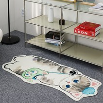 폴라도레 극세사 발매트 침실 러그 주방 카페트 화장실 부엌 매트, 22.헬로고양이(60x120cm)