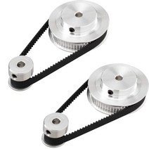 모터풀리 Gt2 동기식 휠 20amp60 5mm 보어 알루미늄 타이밍 2pcs 길이 200mm280mm400mm610mm 너비 6mm 벨트, 20t8-60t8-400mm, 2개