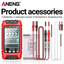후크메타 메가테스터기 aneng sz02 smart digital multimeter 6000 counts true ncv rms auto electric meter dc JX, aneng sz02 레드