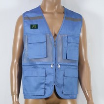 ITR-v16a T/C메쉬조끼 하늘색 신호수조끼 스태프조끼, XL