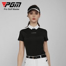 PGM 골프 웨어 여자 썸머 반소매 티셔츠 단체복 팀복 캐디복 가성비 연습장 골프장 유니폼, XL, YF560-블랙