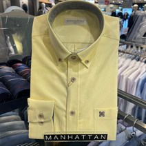 맨하탄셔츠 NC서면점 #신상 #일반핏 긴팔 면 100% 옥스퍼드 버튼다운 로고 일반핏 캐주얼셔츠(노랑) 26C1013-YB