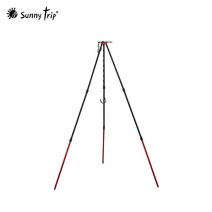 SUNNYTRIP 감성캠핑 더치오븐 화로 삼각대 + 수납파우치, 레드