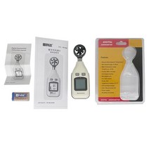 풍량 풍속 계 풍속 및 온도를 위한 2-in-1 디지털 측정기 풍력과 연결된 공기 유량 속도계, 02 wind meter-withbox