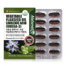 캐나다 식물성플랙시드오일 100% 리놀렌산 60캡슐, 1박스