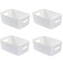 엘릿 다용도 수납 정리함 바구니 대형 4p, 4개, 화이트