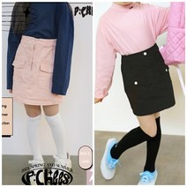 (당일) 피치스 킨즈스커트 2컬러 면 어린이 주니어 치마바지 23년봄
