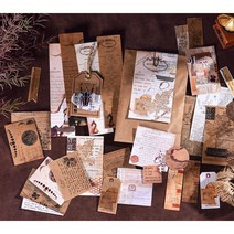 빈티지 다꾸 배경지 세트 vol 7 지도 영수증 페이퍼 귀여운 예쁜 꽃 메모지, 01.타임 트래블