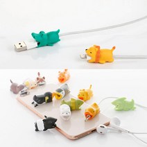 아이폰 충전 케이블 보호캡 USB 전선 충전선 단선방지 캡 동물모양, 고양이