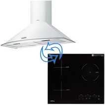 하츠 연동형 주방후드 싱글스퀘어아일랜드 화이트 SIH-30SWH+전기레인지 IH-362DTL 하이브리드 인덕션 하이라이트 3구, SIH-30SWH+IH-362DTL