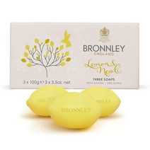 Bronnley England 레몬 비누 트리플 밀드 3개 비건 바 플라스틱 프리 재활용 가능한 포장에 포장된 선물 99.2g3.5온스 USA 미국