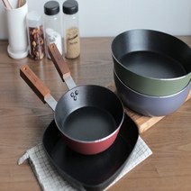 엔틱 원목 인덕션 사각 후라이팬 세척우수 다이아몬드코팅, 보타닉_30cm 프라이팬