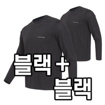 [더빅히트] (1+1)원플러스원 쿨티셔츠 긴팔 냉감 라운드티 화이트 블랙 빅사이즈