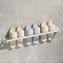 생활샘 무타공 실내화 슬리퍼 거치대 현관 욕실 신발 정리대 걸이, 슬리퍼거치대 화이트 소형