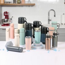 락앤락 이지 보온병 텀블러 스테인레스 원터치 테이블 머그 텀블러 보온보냉병, 그레이-02_이지 텀블러 500ml