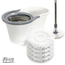 퀸마루 깔끔 베라 스핀 청소기 백색걸레 4장 회전탈수, 단품