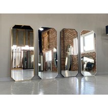 [정품자재]스텐알미늄 유광8각거울 골드/실버/블랙/화이트 - 화장대거울 드레스룸거울 현관거울 거실거울 미용실거울 매장거울 대형거울 인테리어거울 -전국화물배송, 8각거울 골드, 60x150cm