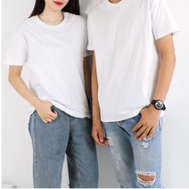 국내 원단 코튼 라운드 무지 반팔티셔츠 흰티 뚜꺼운 반팔티 20수면티