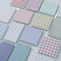 갓샵 체크 떡메 떡메모지 16type [빈티지 귀여운 레트로 다꾸 예쁜 메모지 메모패드 떡제본], 큼직한 머스타드, 옵션선택:큼직한 머스타드