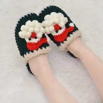 수제 슬리퍼 diy 재료 패키지 뜨개질 코바늘 가방 수세미 목도리 뜨기 세트, 산타 다크 그린 38야드