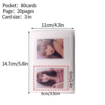 80 포켓 미니 사진 앨범 투명 폴라로이드 카드 홀더 앨범 수납 수집 책 카드 기차 티켓, 80pocket photo album
