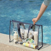 여성 PVC 똑딱 투명 비치백 가방 에코백 여름