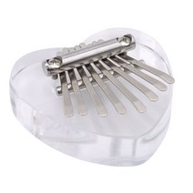 미니 아크릴 칼림바 8 톤 손가락 피아노 엠비라 산자 투명 크리스탈 하트 모양 피아노 키보드 악기, 1